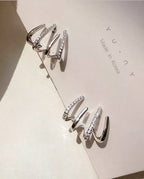 Brincos Geométricos com Zircônia Brilhante – Design Coreano