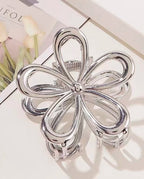 Kit Presilha De Cabelo Desing Em Flor De Metal Com Textura Feminino