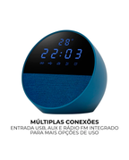 Caixa de Som Bluetooth Rádio Relógio IDALI LIFE 15W Despertador Digital LED Portátil