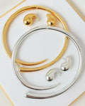 Kit Colar Torno e Brinco Gota Feminino Dourado e Prata Elegante