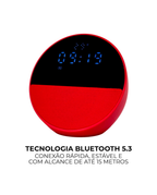 Caixa de Som Bluetooth Rádio Relógio IDALI LIFE 15W Despertador Digital LED Portátil