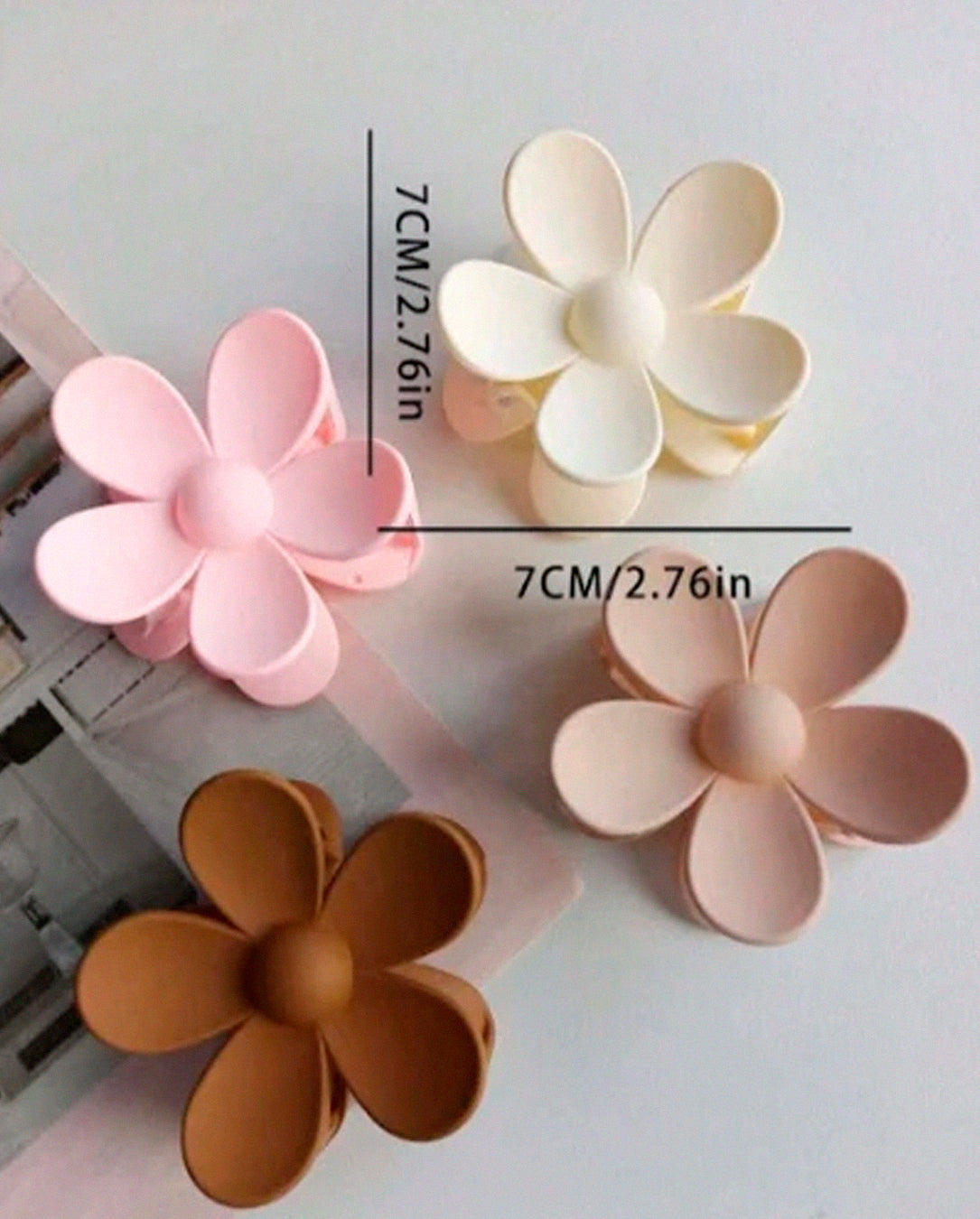 Presilha De Garra Feminina Flor de Camellia De Alta Ponytail
