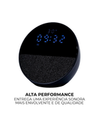 Caixa de Som Bluetooth Rádio Relógio IDALI LIFE 15W Despertador Digital LED Portátil