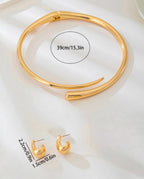 Kit Colar Torno e Brinco Gota Feminino Dourado e Prata Elegante