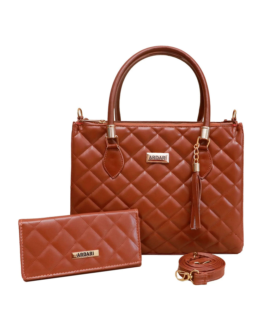 Kit Bolsa De Mão E Carteira Transversal Grande Feminina Modelo Ardari