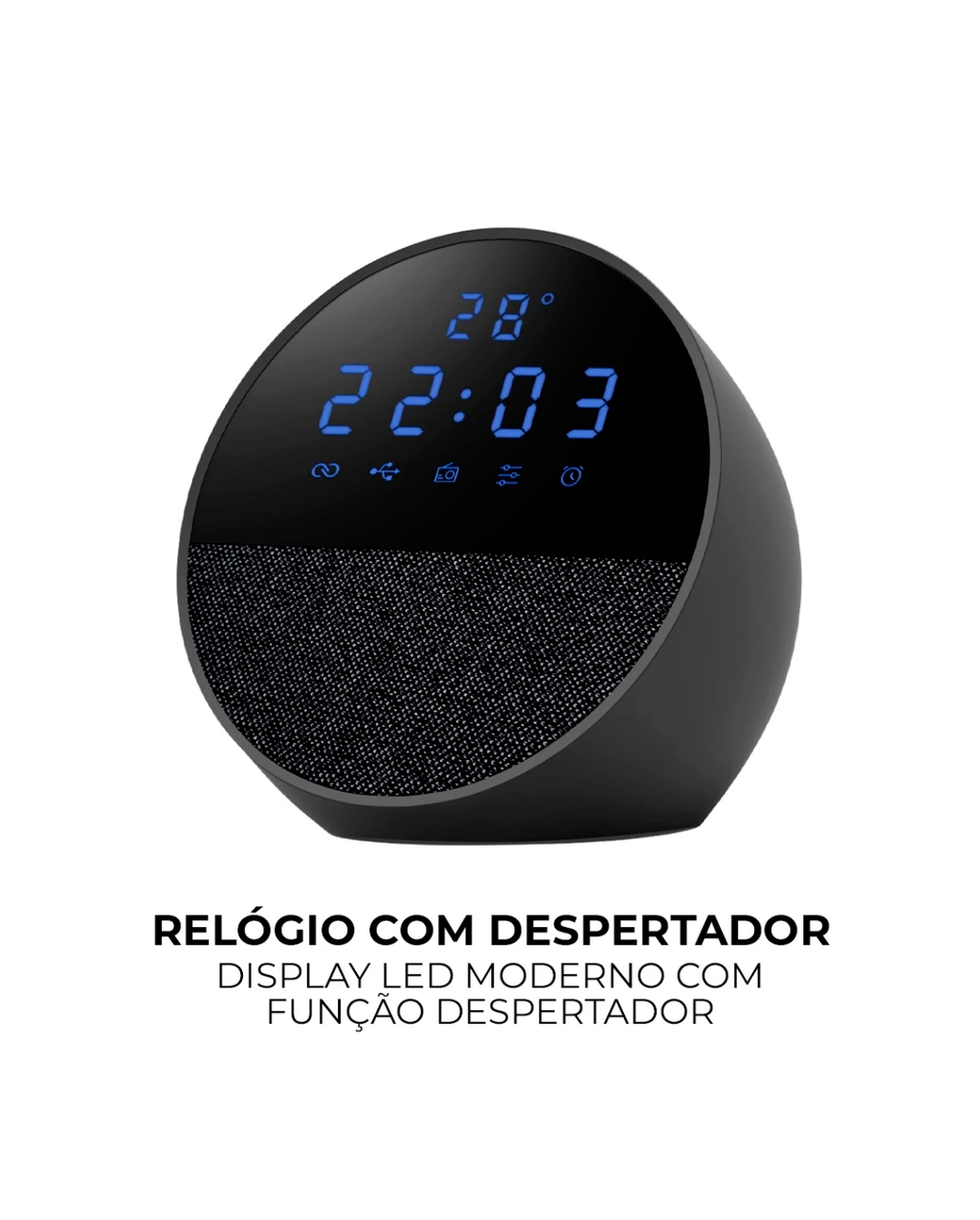 Caixa de Som Bluetooth Rádio Relógio IDALI LIFE 15W Despertador Digital LED Portátil