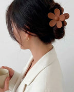 Presilha De Garra Feminina Flor de Camellia De Alta Ponytail