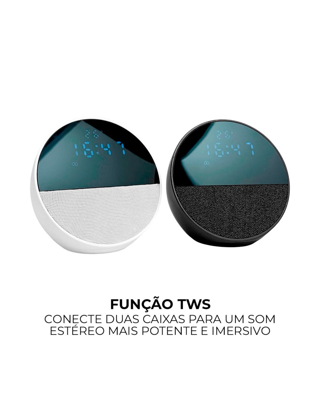 Caixa de Som Bluetooth Rádio Relógio IDALI LIFE 15W Despertador Digital LED Portátil