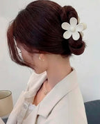 Presilha De Garra Feminina Flor de Camellia De Alta Ponytail