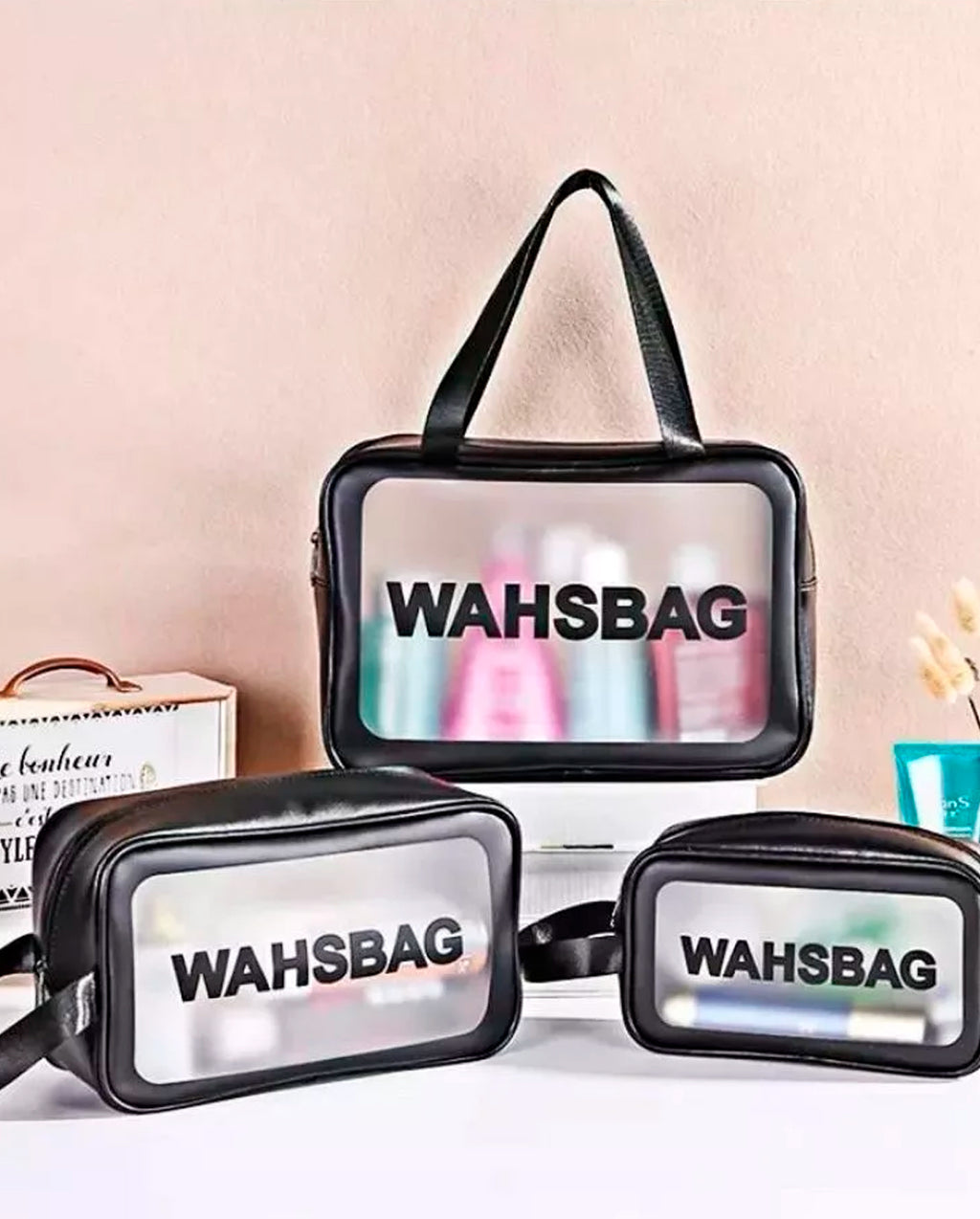 Kit 3 Bolsas Necessaire Impermeável Washbag Bolsa Organizadora Multifuncional