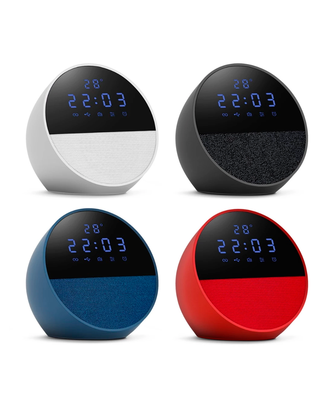 Caixa de Som Bluetooth Rádio Relógio IDALI LIFE 15W Despertador Digital LED Portátil
