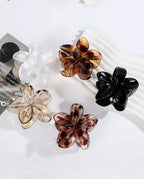 Kit 2 a 3 Presilha De Cabelo Flor Grande Feminino Luxo Transparente