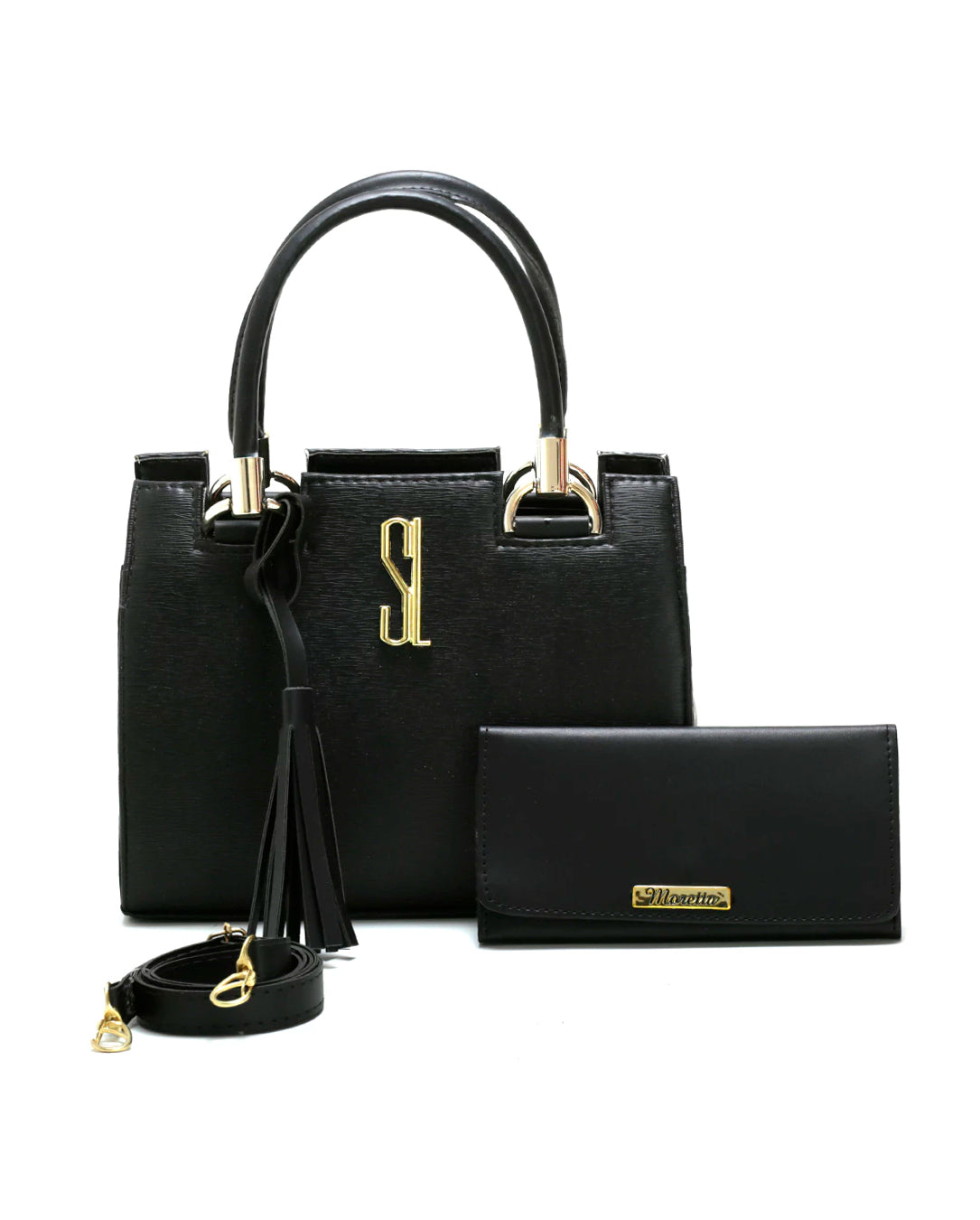 Kit Bolsa De Mão E Carteira Transversal Feminina Castelo Luxo