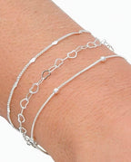 Kit 3 Pulseiras Femininas Banhadas A Ouro 18k A prata 925 Semi Jóia
