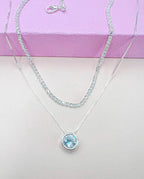 Kit Choker Feminino Riviera Cristal e Colar Ponto De Luz Prateado