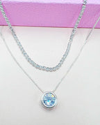 Kit Choker Feminino Riviera Cristal e Colar Ponto De Luz Prateado