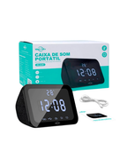Caixa de Som Bluetooth IDALI LIFE 15W Relógio Digital Despertador LED Temperatura USB
