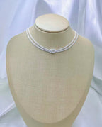 Colar Feminino Choker Duplo Nó Banhado A Prata 925