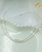 Colar Feminino Choker Duplo Nó Banhado A Prata 925