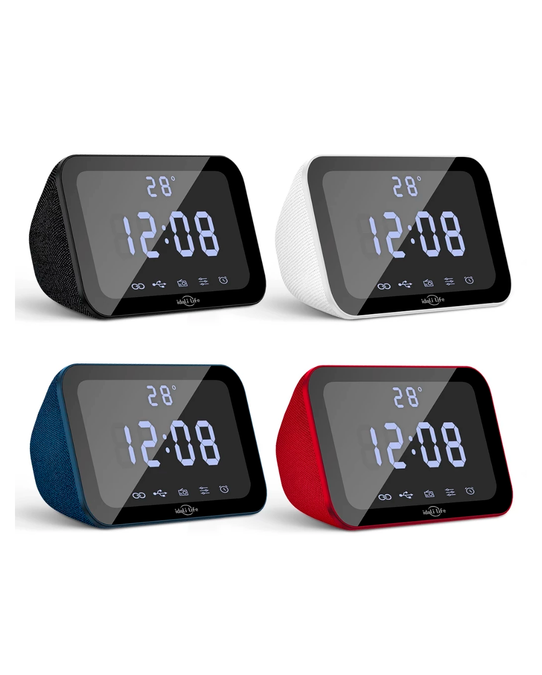 Caixa de Som Bluetooth IDALI LIFE 15W Relógio Digital Despertador LED Temperatura USB