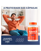 Tri Magnésio (dimalato, quelato e taurato) Inositol Relax, Vitamina B6, 120 Cápsulas, Bigens