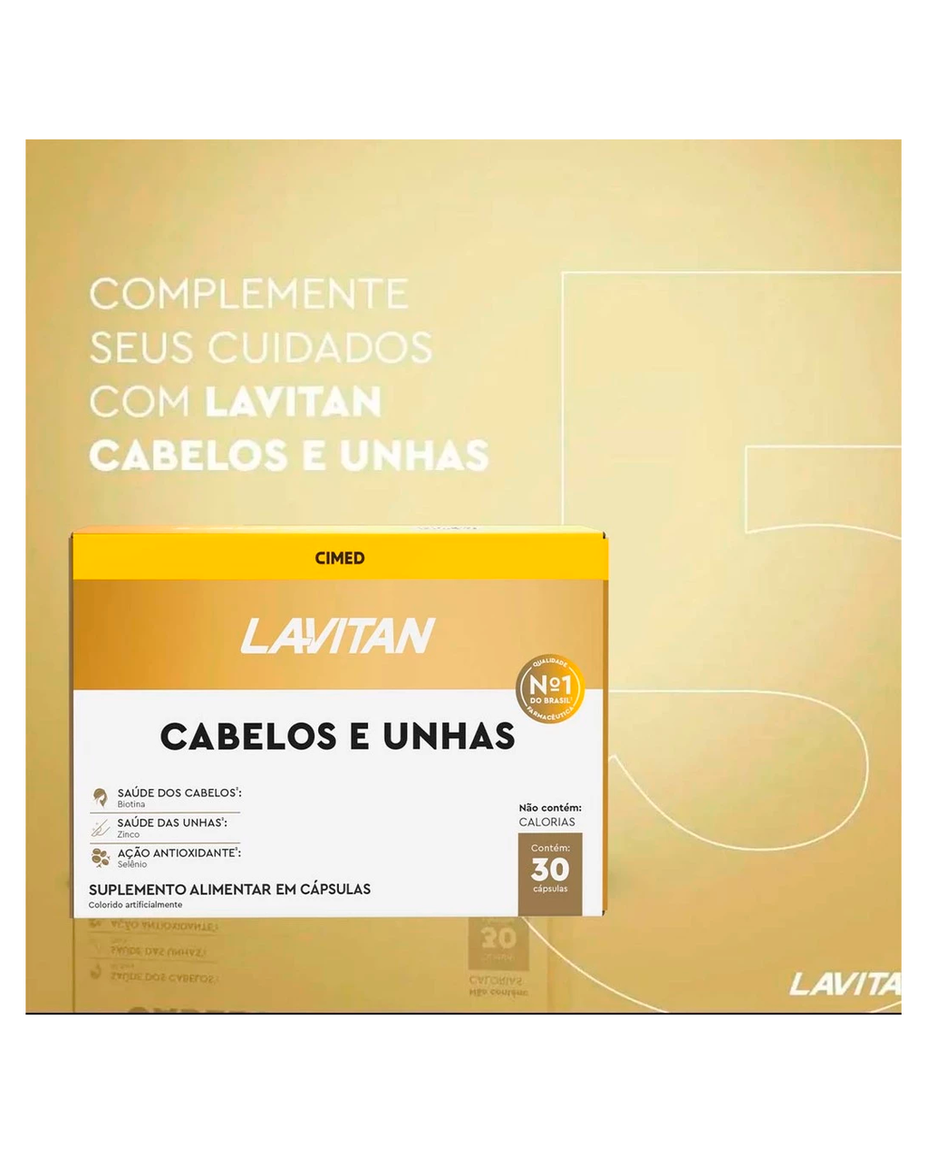 Lavitan Cabelos e Unhas 30 Comprimidos Fortalecimento De Cabelos E Unhas
