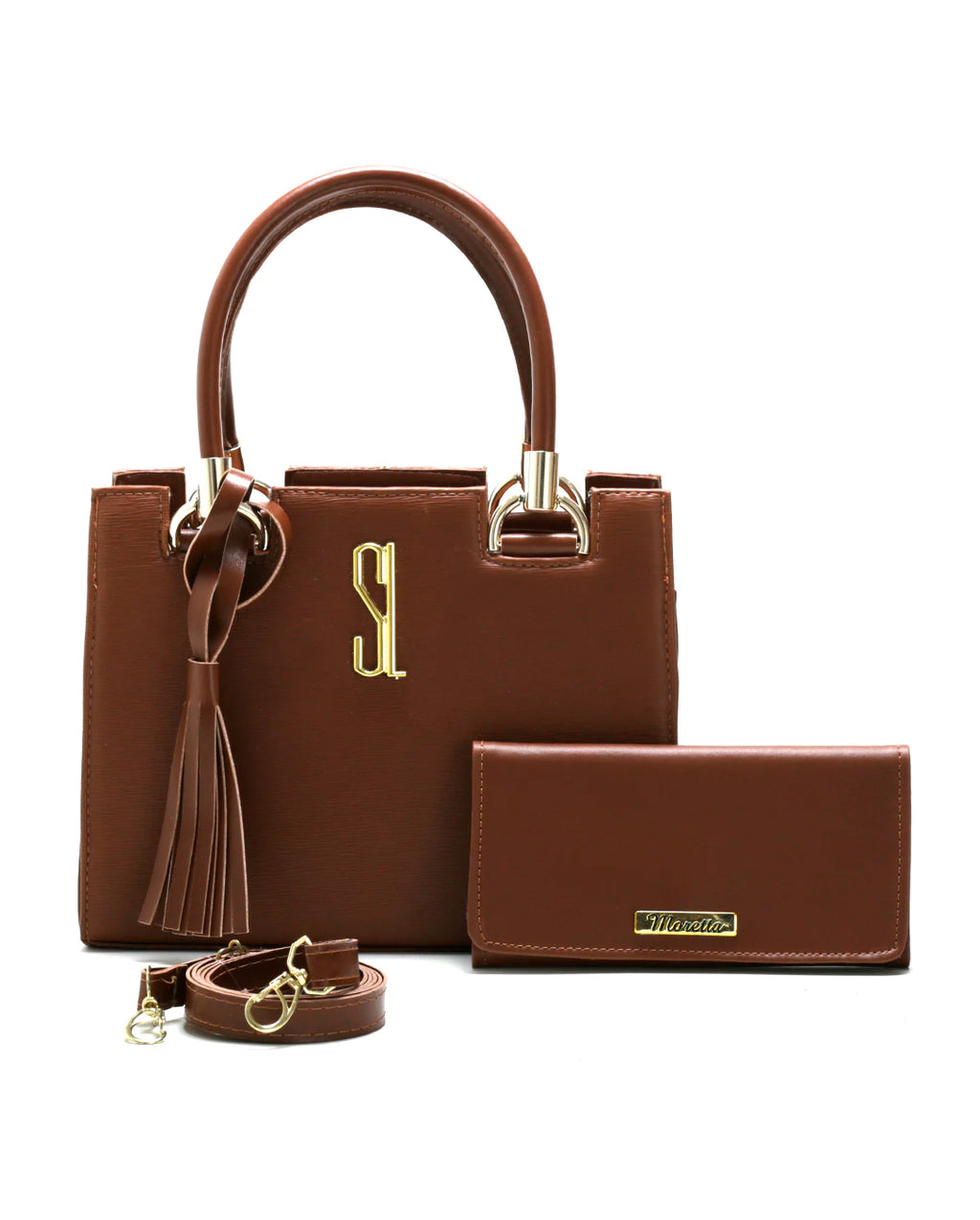 Kit Bolsa De Mão E Carteira Transversal Feminina Castelo Luxo