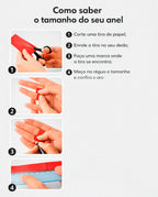 Kit 2 Anéis Aparadores Femininos em Aço Inoxidável com Zircônias