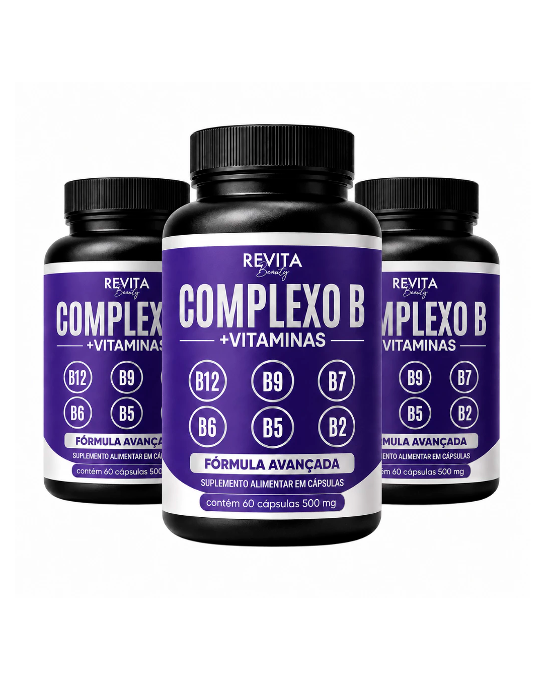 Complexo B Vitaminas B12 B6 B9 Forma Ativa B12 (Metilcobalamina) B6 B9 (Metilfolato) 60 caps