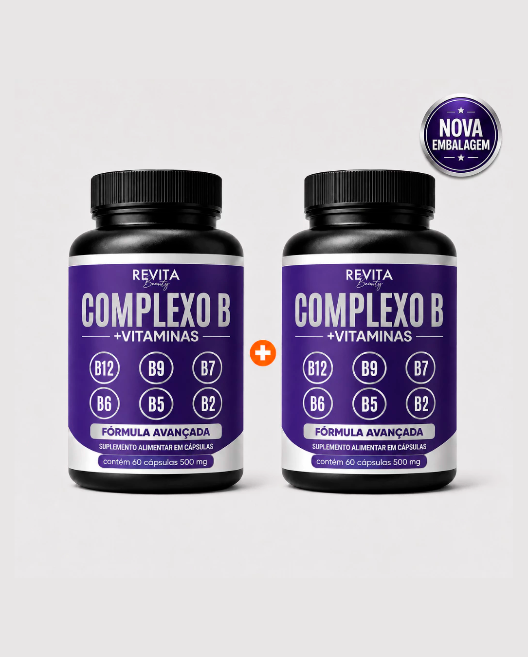 Complexo B Vitaminas B12 B6 B9 Forma Ativa B12 (Metilcobalamina) B6 B9 (Metilfolato) 60 caps