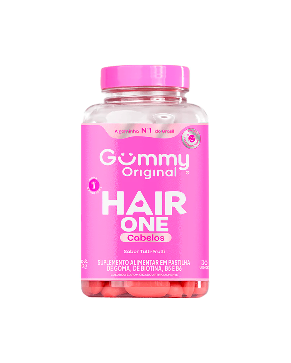 Gummy Original - Hair Suplemento Em Goma Vitamina Para Cabelos E Unhas 60 Gomas