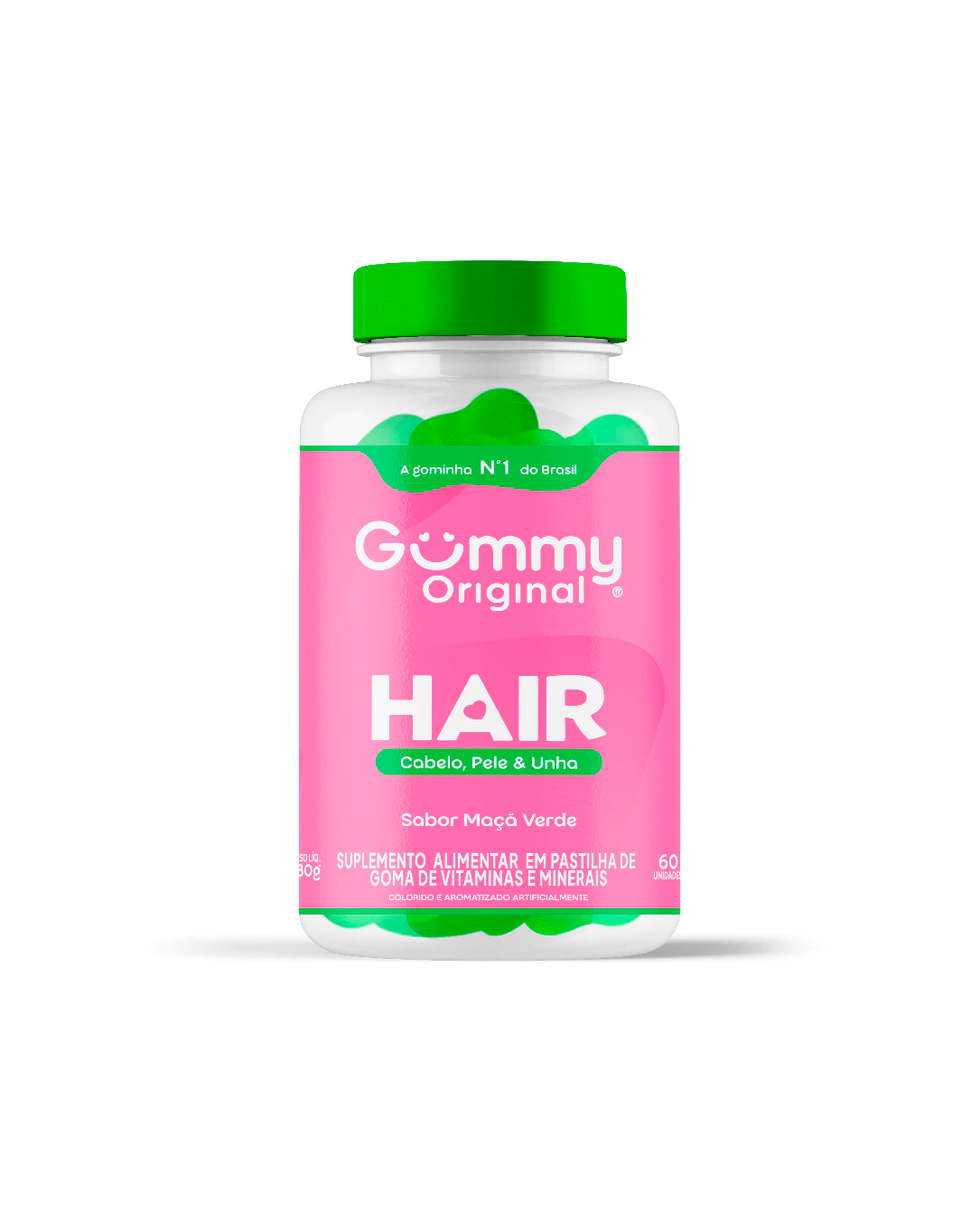 Gummy Original - Hair Suplemento Em Goma Vitamina Para Cabelos E Unhas 60 Gomas