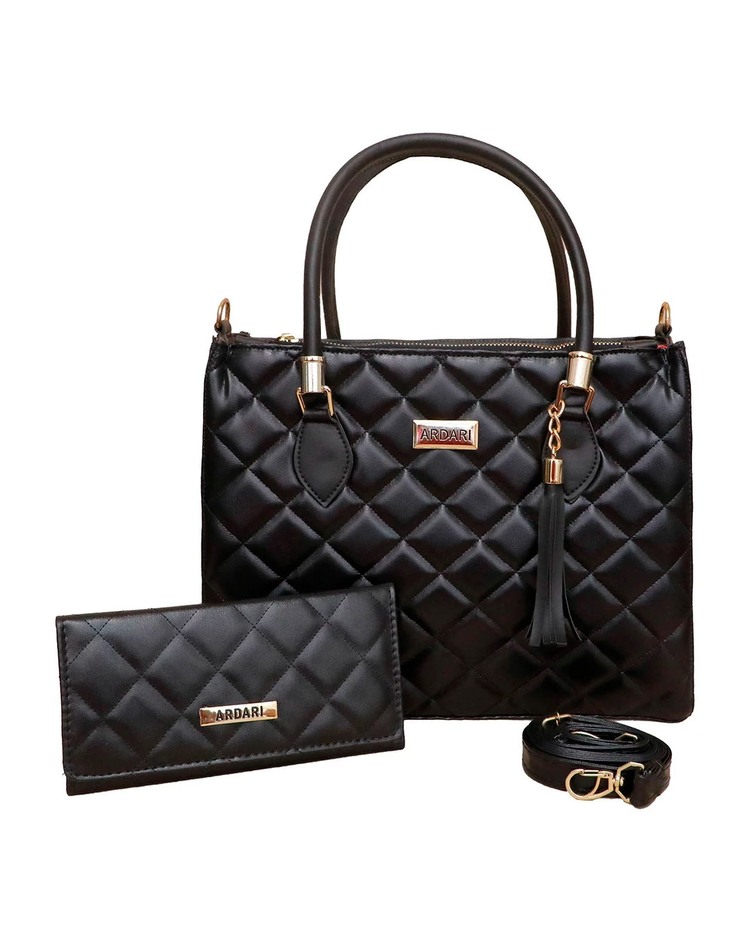 Kit Bolsa De Mão E Carteira Transversal Grande Feminina Modelo Ardari