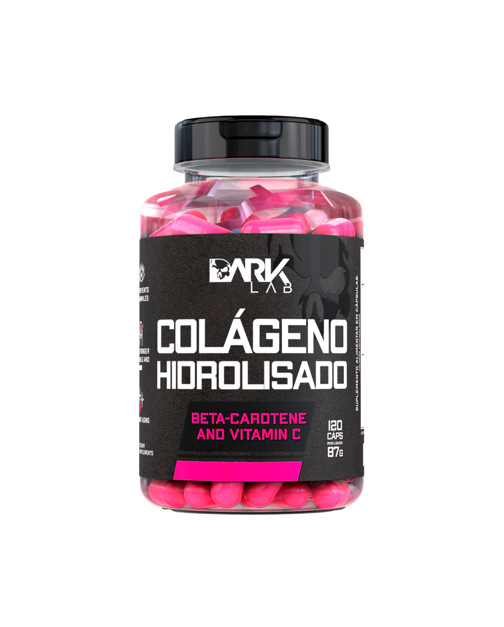 Colágeno Hidrolisado Dark Lab Manutenção Da Saúde Da Pele Cabelo E Unhas 120 Cápsulas