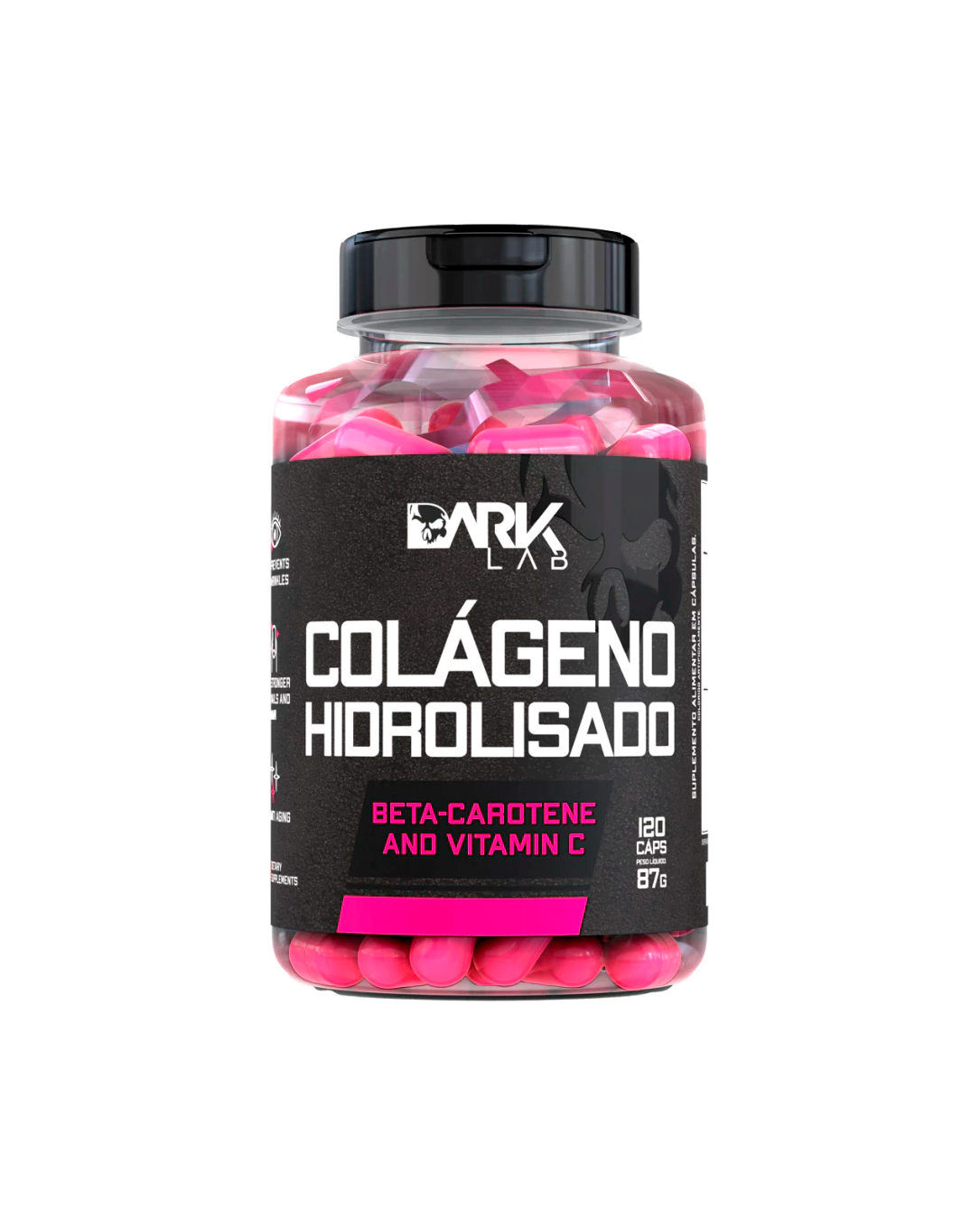 Colágeno Hidrolisado Dark Lab Manutenção Da Saúde Da Pele Cabelo E Unhas 120 Cápsulas
