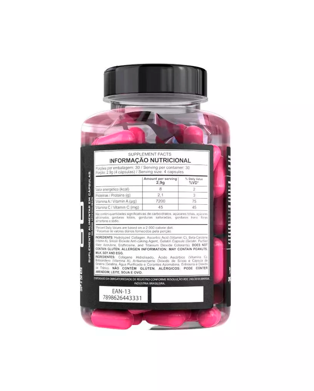 Colágeno Hidrolisado Dark Lab Manutenção Da Saúde Da Pele Cabelo E Unhas 120 Cápsulas