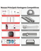 Depilador E Aparador 5 Em 1 Com Tela LED Para Sobrancelhas E Regiões Do Corpo
