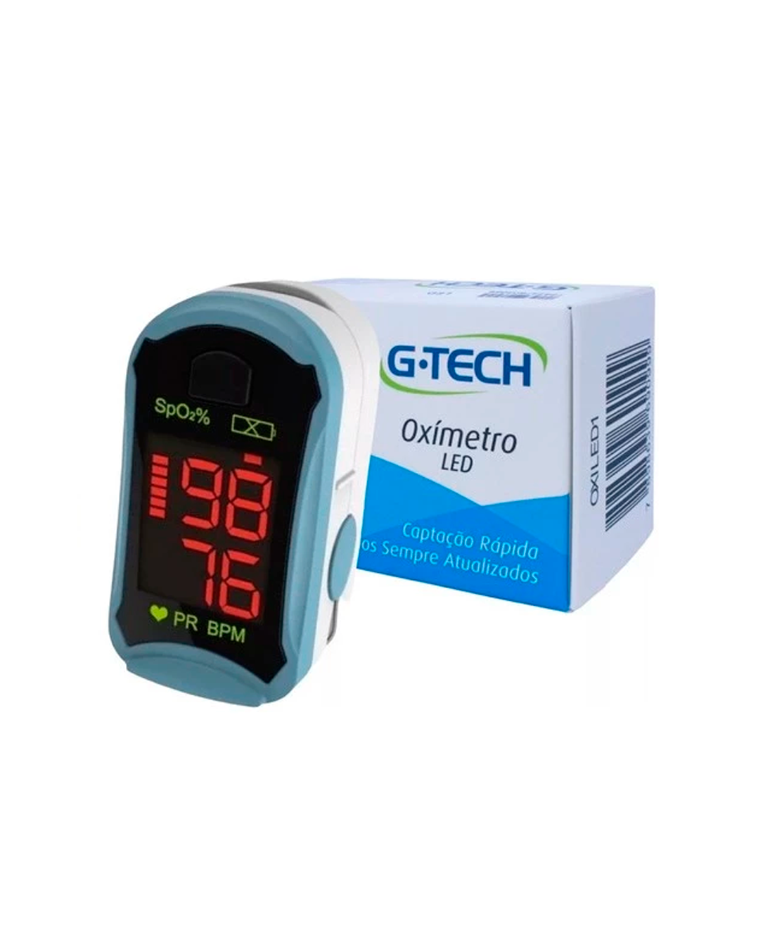 Oxímetro de Dedo Digital G-Tech Original | Medidor de Saturação e Frequência Cardíaca