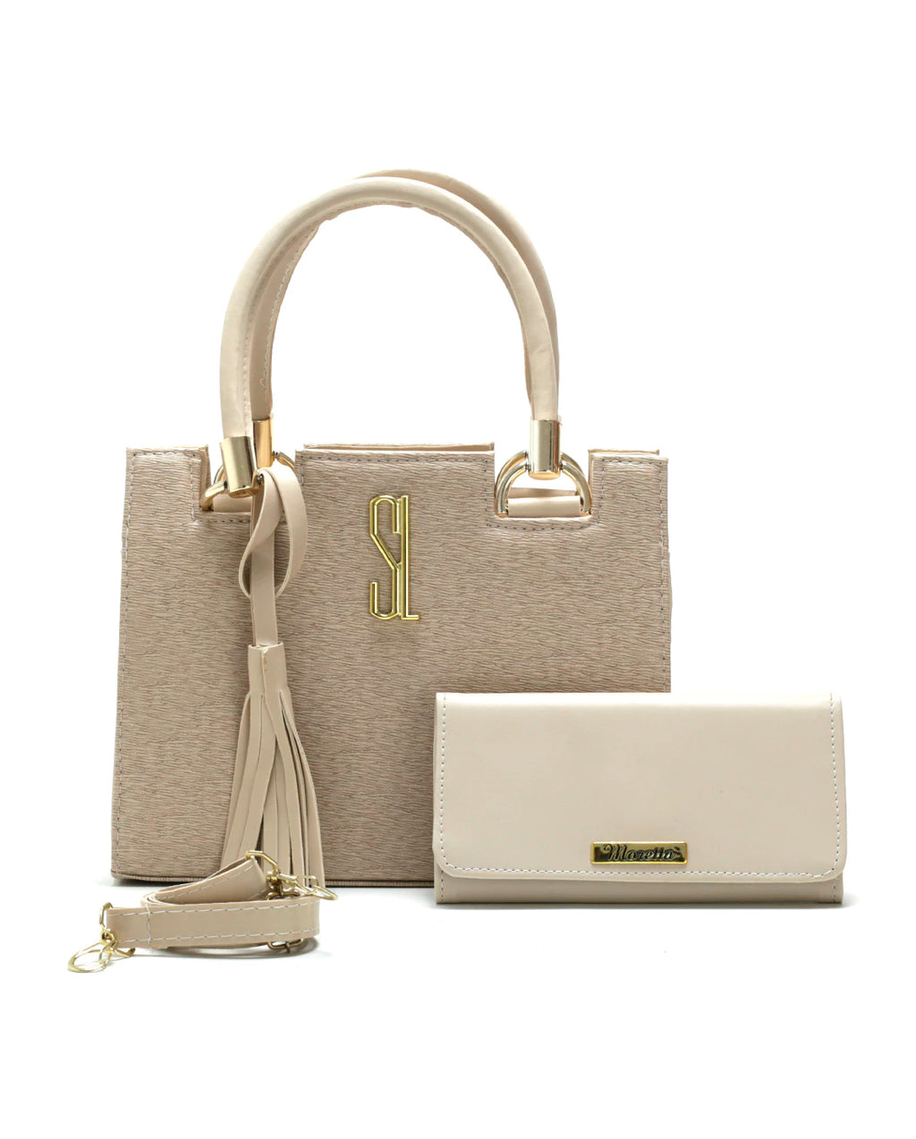 Kit Bolsa De Mão E Carteira Transversal Feminina Castelo Luxo