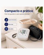 PRECISÃO ALTA Esfigmomanômetro Digital de Braço Tela Grande Voz em Português e Memória para Idosos