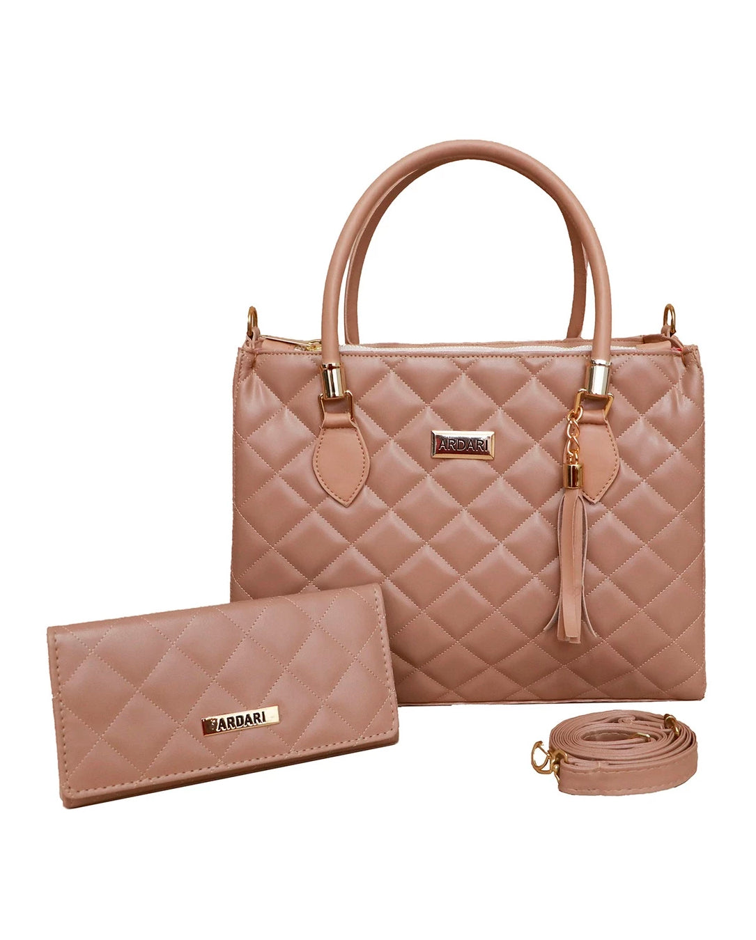 Kit Bolsa De Mão E Carteira Transversal Grande Feminina Modelo Ardari