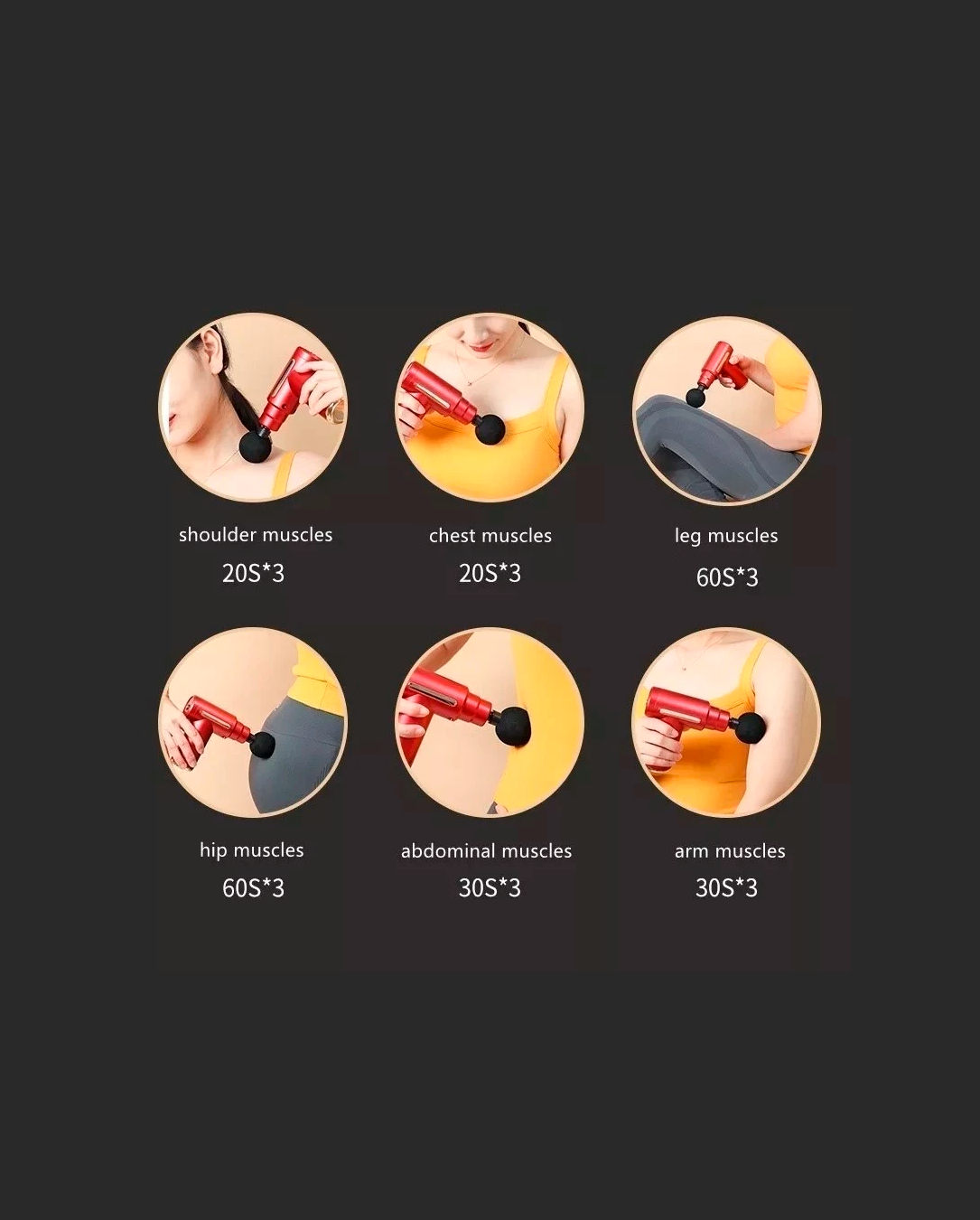 Pistola de Massagem Elétrica, Massageador De Tecidos Profundos