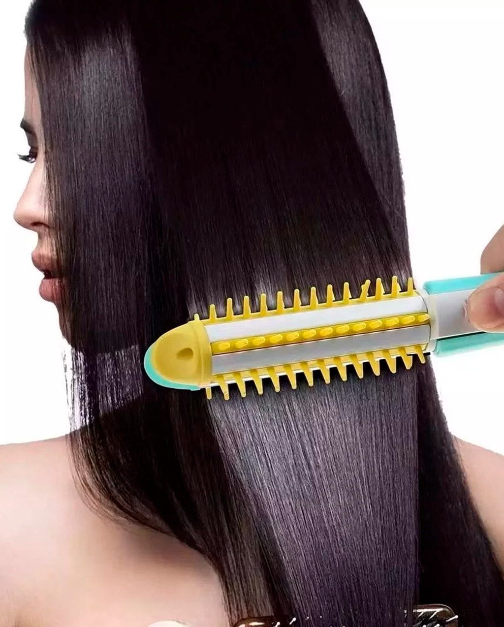 Mini Escova Modeladora Portátil Enrola Alisa Ou Modela Cabelo Bivolt Marisa