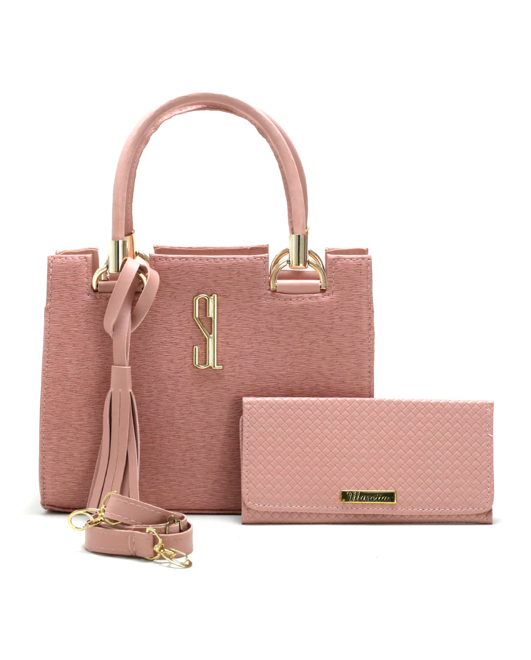 Kit Bolsa De Mão E Carteira Transversal Feminina Castelo Luxo