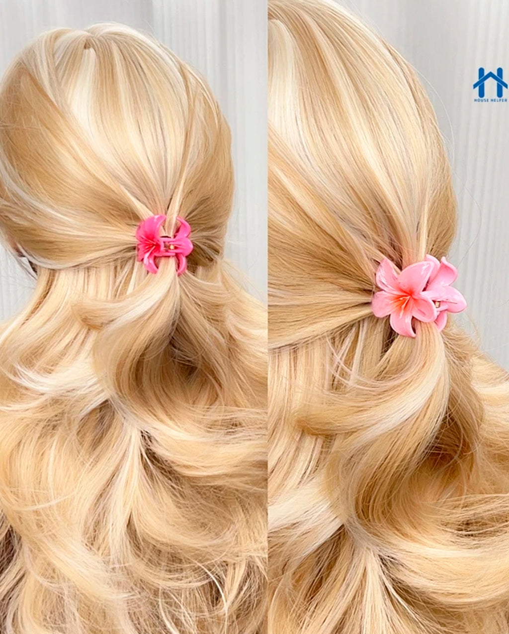 Kit 3 Presilhas de Cabelo de Flor Transparente Acessório Presilha