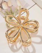 Kit Presilha De Cabelo Desing Em Flor De Metal Com Textura Feminino