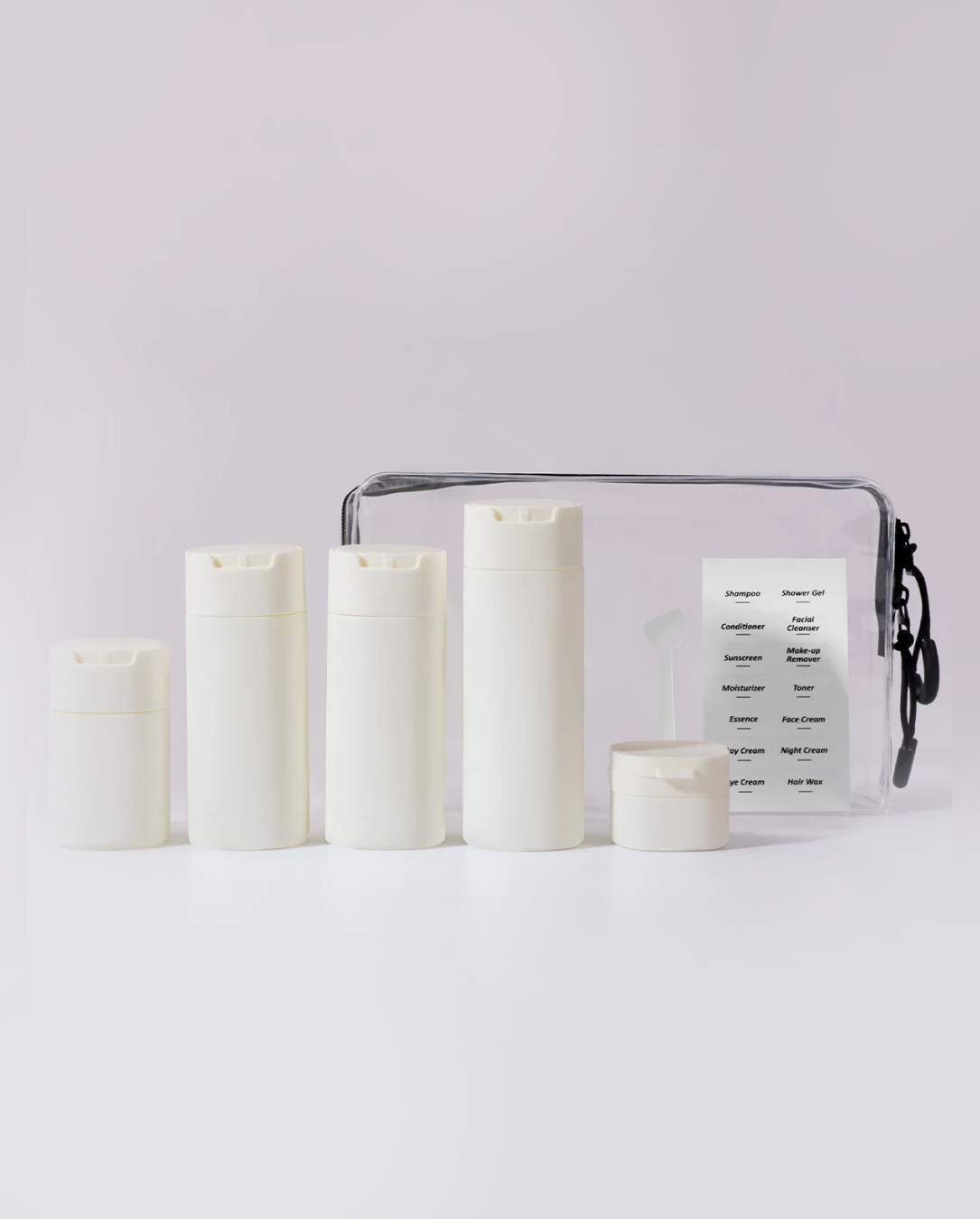 Kit 5 Frascos De Viagem PE Alta Qualidade Cosméticos Skincare Shampoo Sabonete Líquido