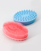 Escova De Banho E Lavagem Do Cabelo Dupla Face De Silicone Para Massagem Suave Das Crianças