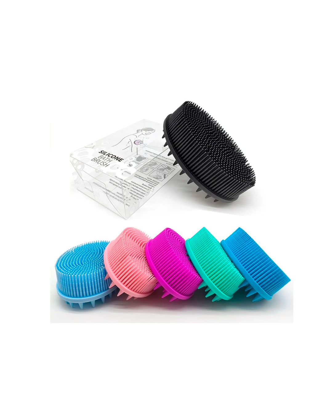 Escova De Banho E Lavagem Do Cabelo Dupla Face De Silicone Para Massagem Suave Das Crianças