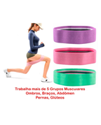 Kit 3 Faixas Elásticas Hip Resistance Bands Glúteos Pernas Para Malhar em Casa Com Conforto